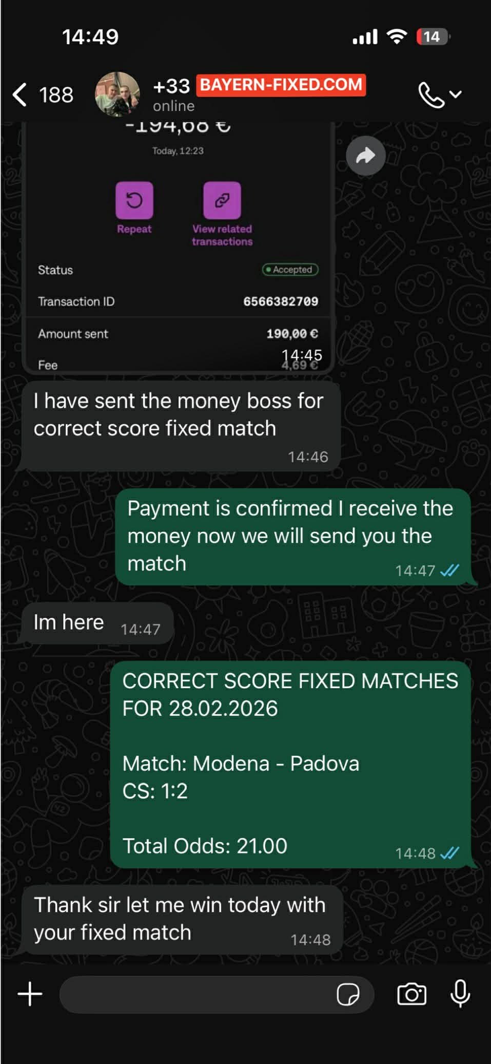 Correct Fixed Match