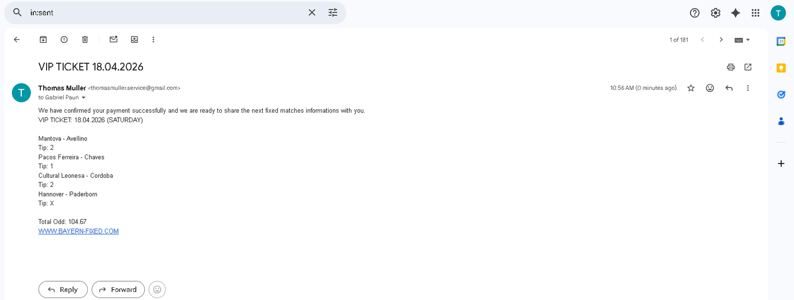 Ticket Fixed Matches